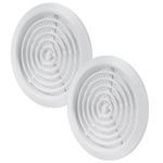 Vent Systems 80 mm / 3.15" Inch - Pack of 2 White Door Air Register - Ventilation Grille - Indoor Vent Grates - Bathroom, Cabinet, Garage Through The Door Vent Cover