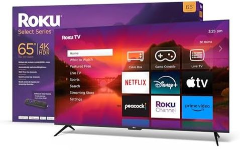 Roku Smart TV – 65-Inch Select Series 4K HDR RokuTV with Roku Enhanced Voice Remote, Brilliant 4K Picture, Automatic Brightness, & Seamless Streaming – Live Local News, Sports, Family Entertainment