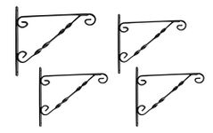 forestfox SET 4 HANGING BASKET WALL BRACKETS SUIT 12" TO 14" DIAMETER.GARDEN PATIO FLOWER