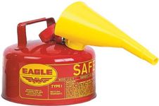 Eagle UI-10-FS Red Galvanized Steel Type I Gasoline Safety Can with Funnel, 1 Gallon Capacity, 8" Height, 9" Diameter (Fоur Расk)