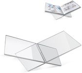 Clear Acrylic Book Stand – Large 12.6 x 6.7 x 5 in Book Holder for Cookbooks, Bibles, Art & Coffee Table Display | 2-Piece Cross Frame Design, Sturdy 0.2in Transparent Acrylic
