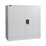 Makika Filing Cabinet Office Cabinet Lockable 90x90x40cm - Storage Cabinet Material Cabinet Steel Cabinet with 2 Doors - Height-Adjustable Insert Shelf in Light Grey