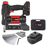 Powertough 20v Cordless Staple Gun Brad Nailer 2 in 1,1 Hour Fast Charger,2000MA Lithium Battery 2000pcs Free Staples(90 4/5”1000+18GA 1”x1000) in Tool Case