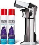 Peaks Comforts Butane Torch - Refillable Torch Lighter, Kitchen Torch for Baking, Cooking Food, Creme Brulee, BBQ, Blow Torch with Safety Lock and Adjustable Flame, 2 Cans Butane Included.