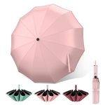 ANYCHO Umbrella for Men, 23 Inch UV Coated Umbrella for Rain with Auto Open and Close, 3 Folding Travel Umbrella Winndproof for Man, Women, Girls, Boys (Pink)