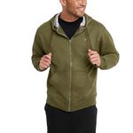 Champion Men's Fleece Full Zip, Cargo Olive, S