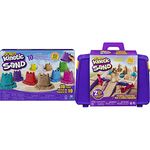 Kinetic Sand Castle Containers 10-Colour Pack for Kids Aged 3 and Up & FOLDING SANDBOX