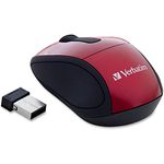 Verbatim America, LLC 97540 Wireless Mini Travel Mouse, 2"x3"x1-1/4, Red