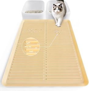 Cat Litter Mat Large Pallet - 27'' x 20" Silicone Litter Box Mat Heightened Edge, Cat Litter Trapping Mat Food-Graded Silicone Waterproof Easy to Wash, Anti-Slip Backing Rubber Litter Catcher Mat