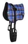 CHALLENGER Horse Neoprene Padded Anti-Slip Bareback Saddle Pad Blue Plaid 39TS04RB