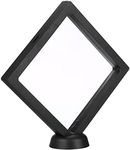 PATIKIL 5.5" x 5.5" 3D Floating Display Case, Coin Display Floating Frame Holder with Stand Base for Jewelry Specimens Medallion, Black