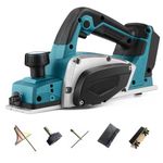 Cordless Planer Compatible with Makita 18V Battery, 3200r/min Handheld Electric Wood Planer, 0-2MM Adjustable Depth for Woodworking Furniture DIY (no Battery)