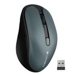 ZEBRONICS Charm Rechargeable Wireless Mouse, Dual Mode (2.4GHz + BT), Dual Bluetooth, Upto 1600 DPI, Silent Operation, 6 Buttons, Comfortable & Ergonomic, for Mac | Laptop | Computer (Metallic Green)