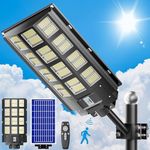 loyoele Solar Street Light 3200W Outdoor Waterproof, Solar Outdoor LED Street Light 120000 Lumens 7000K Dusk to Dawn, LED Wide Angle Lamp with Motion Sensor, for Parking Lot, Yard 1-Pack