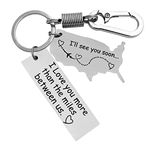 BAMALI Customize Galaxy Engrave Couple Gift Key Chain for Valentine Friendship Day Anniversary Birthday Lovers. Unique Gift for Love Value for Your Loved one Partner (Miles Between us)