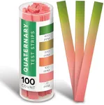 100 Count Quaternary Test Strips for Restaurant Supplies, Bulk Easy to Read Water Test Strips, Quick Result Quaternary Test Kit for Pools, Restaurants, Food Service