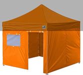 Eurmax USA Full Zippered Walls for 10 x 10 Easy Pop Up Canopy Tent,Enclosure Sidewall Kit with Roller Up Mesh Window and Door 4 Walls ONLY,NOT Including Frame and Top（Orange）