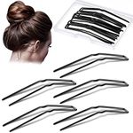 24 Pcs U Shaped Hair Pins Ballet Bobby Pins U Pin Hair Styling Pins Bobby Pins for Updo with Storage Box Metal U Bun Hair Pins for Women Girls Thick Thin Long Curly Hair (Black, 3 Inch)