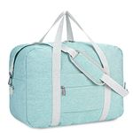 for Easyjet Airlines Cabin Bag 45x36x20 Underseat Foldable Travel Duffel Bag Holdall Tote Carry on Luggage Overnight for Women and Men 30L(Mint Green (with Shoulder Strap))