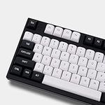 Double Shot Keycaps 150 Keys MSA Profile ISO/ANSI Layout Black and White Keycap Set for Cherry MX Switches Mechanical Gaming Keyboard