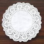 Adaamya� Lace Paper Doilies, Bulk for Desert, Tableware Decoration Placemats, Cake Packaging (100 Pieces) White (5.5")