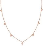 Barzel 18K Rose Gold Plated Created Fire Opal Necklace In 18 Inches with 2 Inches Extension (Rose Gold)