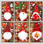 Christmas Window Stickers, Reusable Christmas Window Clings, Static Xmas Window Decals Snowflake Sticker for Christmas Party Decorations (Dwarf)