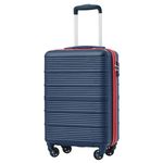 COOLIFE Carry on Suitcase 55×35×20 cm for Ryanair Underseat Carry on Hand Cabin Luggage Lightweight with TSA Lock & 4 Spinner Wheels (Blue/Red, 55×35×20cm)