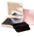 Oil Blotting Sheet, 200 Pcs Blotting Paper for Oily Skin with Mirror Case and Self-Adhesive Powder Puff, Added Charcoal for Absorbency-Removal of Facial Oil, Sebum & Grease, 7x6.2 cm, Pink