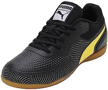 Puma Unisex-Kid TRUCO III Jr Black-Yellow Blaze-White Football Shoe - 2 UK (10693509)