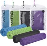 desired body Microfiber Cooling Towels for Neck and Face - 4 Pack 40x12” Mesh Quick Dry Gym Towels for Working Out with Waterproof Bag and Carabiner - Sweat Rag for Gym, Sports, Outdoor Activities