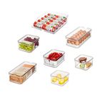 iDesign Plastic Refrigerator Organizer Bin Set The Spruce Fridge Binz, Set of 7, Clear/Matte White