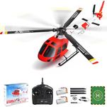 Hylukon RC Helicopter, Wltoys K150 AS350 Squirrel Helicopter with Brushless Motor & Optical Flow Positioning, 6-Axis Gyro, Altitude Hold, One-Key Takeoff/Landing, 2.4GHz 4CH RTF for Beginners
