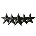 CVHOMEDECO. Country Rustic Antique Vintage Gifts Metal Barn Star Wall/Door Decor, 4-Inch, Set of 6. (Matt Black)