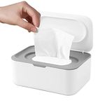 REDMART Wipes Dispenser, Perfect Pull Baby Wipes Holders, Sealing Design Wipe Container Keep Diaper Wipes Fresh, Dust proof Tissues Wipes Case for Home Office Car, Non-Slip (Gray)