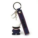 Daiyamondo Elevate Your Style With Amazing Anime 3D Rubber Silicone Keychain With Long Ribbon Suitable For Car Bike Key rings | Bag Charms | Gifting | Anime Lover (Eye Closed Gojo)