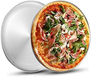 Stainless Steel Pizza Pan 13 inch - Deedro Round Pizza Tray Pizza Baking Sheet, Nontoxic Pizza Pan for Toaster Oven, 2 Pack 2 Pack Silver