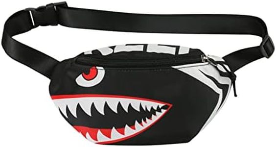 Toddler Boys Girls Cute Cartoon Shark Mini Fanny Pack Kids Sports Running Purse Waist Pack Belt Bum Bag, Black, one Size