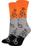 Good Luck Sock Women's Orange Dog On Bike Dog Socks, Adult