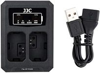 JJC NP-FW50 Battery Charger USB Dual Slots for Sony A6100 A6000 A6300 A6400 A6500 A7 A7II A7S A7SII A7R A7RII NEX-7 NEX-6 A99II RX10IV RX10III RX10II RX10, with 40cm Extension Cable