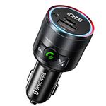 Syncwire Bluetooth 5.1 FM Transmitter for Car, 38W PD&QC3.0 Fast Car Charger Wireless Radio Adapter Bass Sound Music Player Car Kit with Hands-Free Calling Support USB Drive