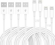 4Pack iPhone Charger Cable [Apple MFi Certified] USB a to lightning cable 1/1/2/2M, Apple fast charging cord lightning cable for iphone 14 13 12 11 Pro Max XS XR X 8 7 6 Plus 5, iPad and iPod