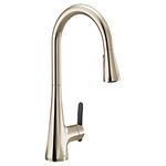 Moen S7235NL Sinema One-Handle High Arc Pulldown Kitchen Faucet featuring Power Boost and Reflex, Polished Nickel