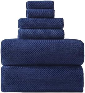 Akzpe 40x80 Inches Bath Sheets Towels for Adults Oversized Bath Towels Extra Large Luxury Super Soft Absorbent Quick Dry Microfiber (Navy Blue,6PCS)
