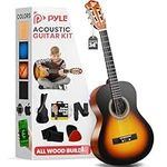 PYLE 34" Classical Acoustic Guitar Kit - 1/2 Junior Size, for Students Beginners Girl Boy, w/Nylon Strings, Includes Accessory Kit, Gig Bag, Tuner, Extra Strings, Picks, Strap- Right Handed- Sunburst