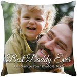 Easycosy Personalised Cushion Cover Fathers Day Birthday Gifts For Her - Personalised Pillowcase Two-Sides Design Custom Pillow With Photo Text For Woman Man Boy Girls Kid 40×40cm-No Filling
