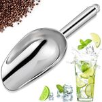 OLESBUR Premium Ice Scoop for Freezer - Multipurpose Metal Ice Scoop for Ice Machine - Stainless Steel Small Ice Scooper for Ice Bucket - Kitchen Gadgets Cookie Flour Pet Dog Food Scoop (6oz)