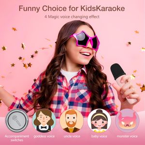 Kids Karaoke Machine with 2 Microphones – Pink