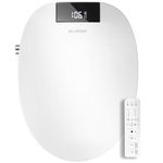 WLJBIDET Bidet Toilet Seat with Remote Control, Electronic Heated Bidet Seat with Adjustable Warm Water and Pressure, Warm Air Drying, Display Screen, Night Light, Slow Closed Toilet Lid, Elongated