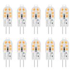 Akynite G4 12V LED Light Bulbs 2W Warm White 3000K, Replacement for Halogen Bulb G4 10W-20W, 200LM, AC DC 12V G4 Bi Pin Capsule LED for Cooker Hood/Chandelier, Not Dimmable, 10-Pack